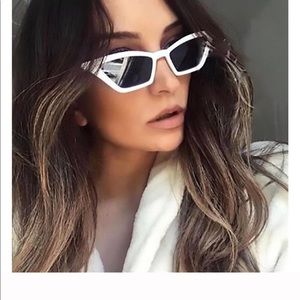 White low cat eye sunglasses